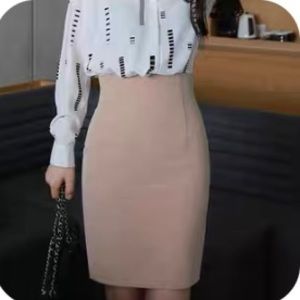 Becoming nude pink pencil skirt